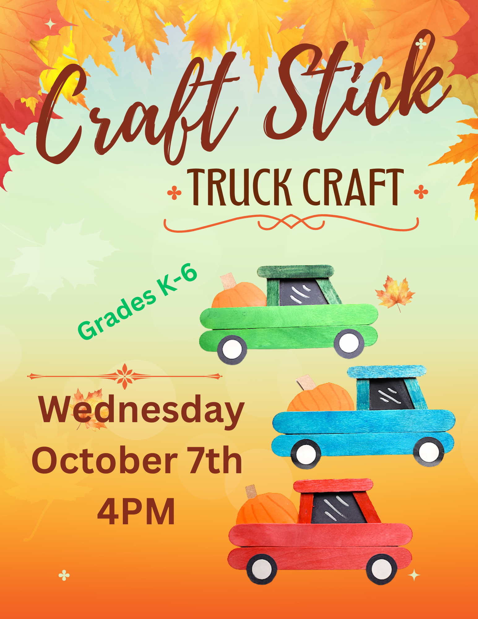 Craft Stick Truck Craft 10-7